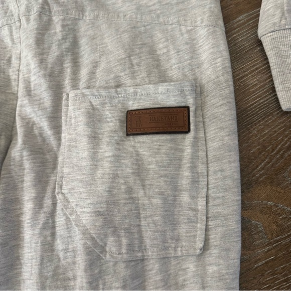 Naketano Light Gray Hooded Romper with Rope Drawstring - Picture 12 of 13